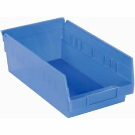 AKRO-MILS Nesting Storage Shelf Bin, Plastic, 30150, 8-3/8 in W in x 11-5/8 in D in x 4 in H, Blue 30150BLUE